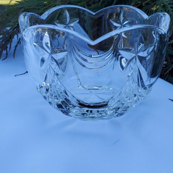 Mikasa Stardust Scalloped Crystal Glass Bowl candy snack trinket Germany 4.5" - Picture 4 of 11